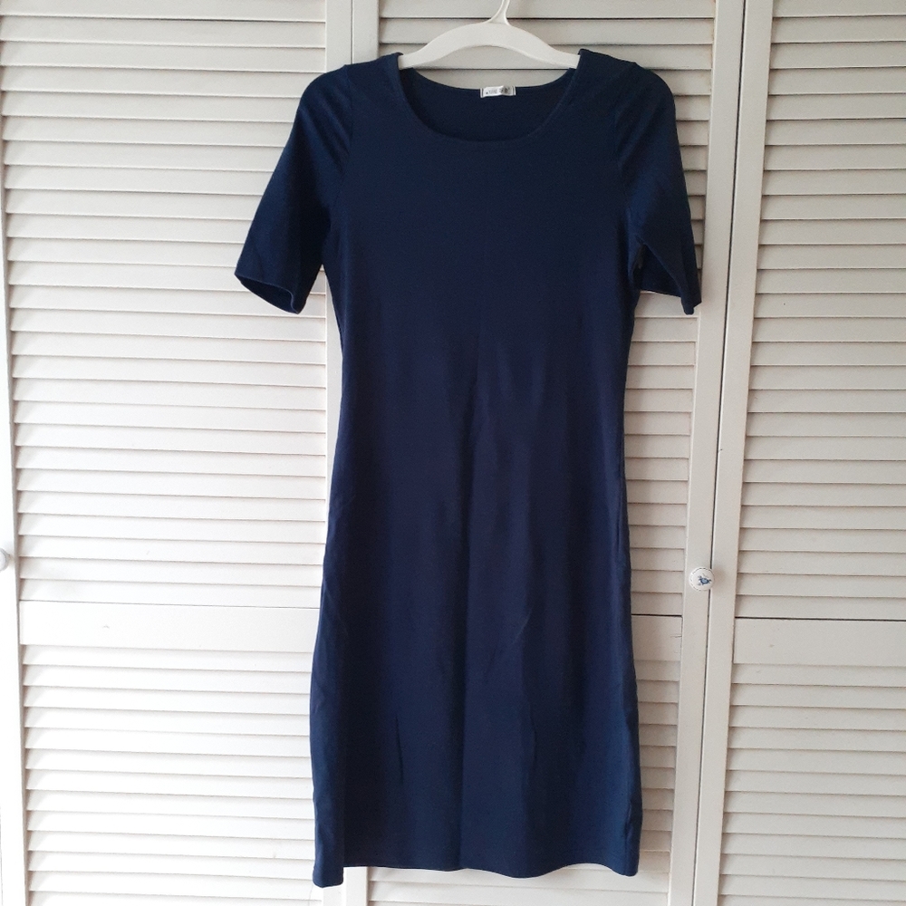 Women's Stretchy Calf-length Half-sleeve Dress Size M - Picture 2 of 2